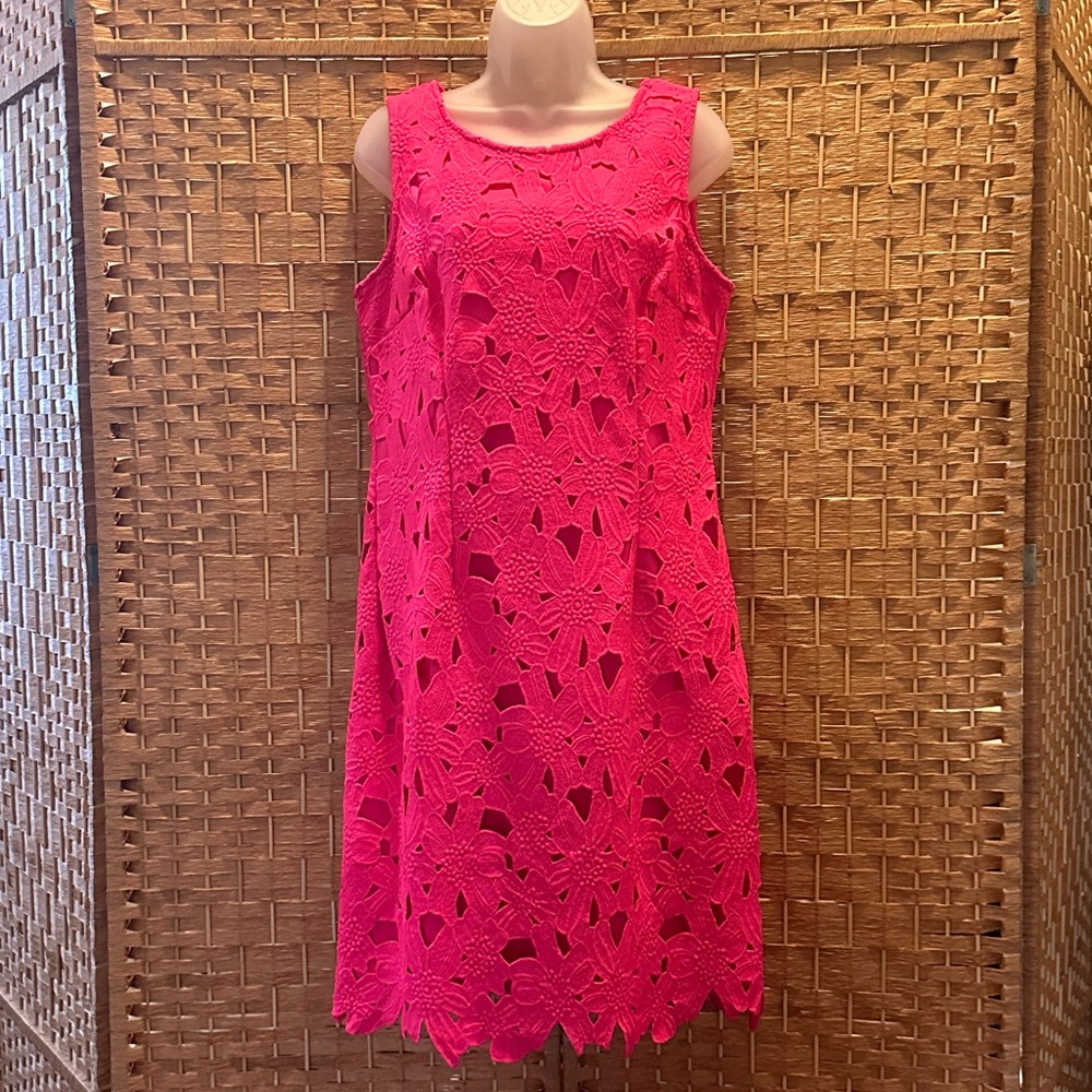 Esley Pink Sleeveless Scoop Neck Midi Sundress